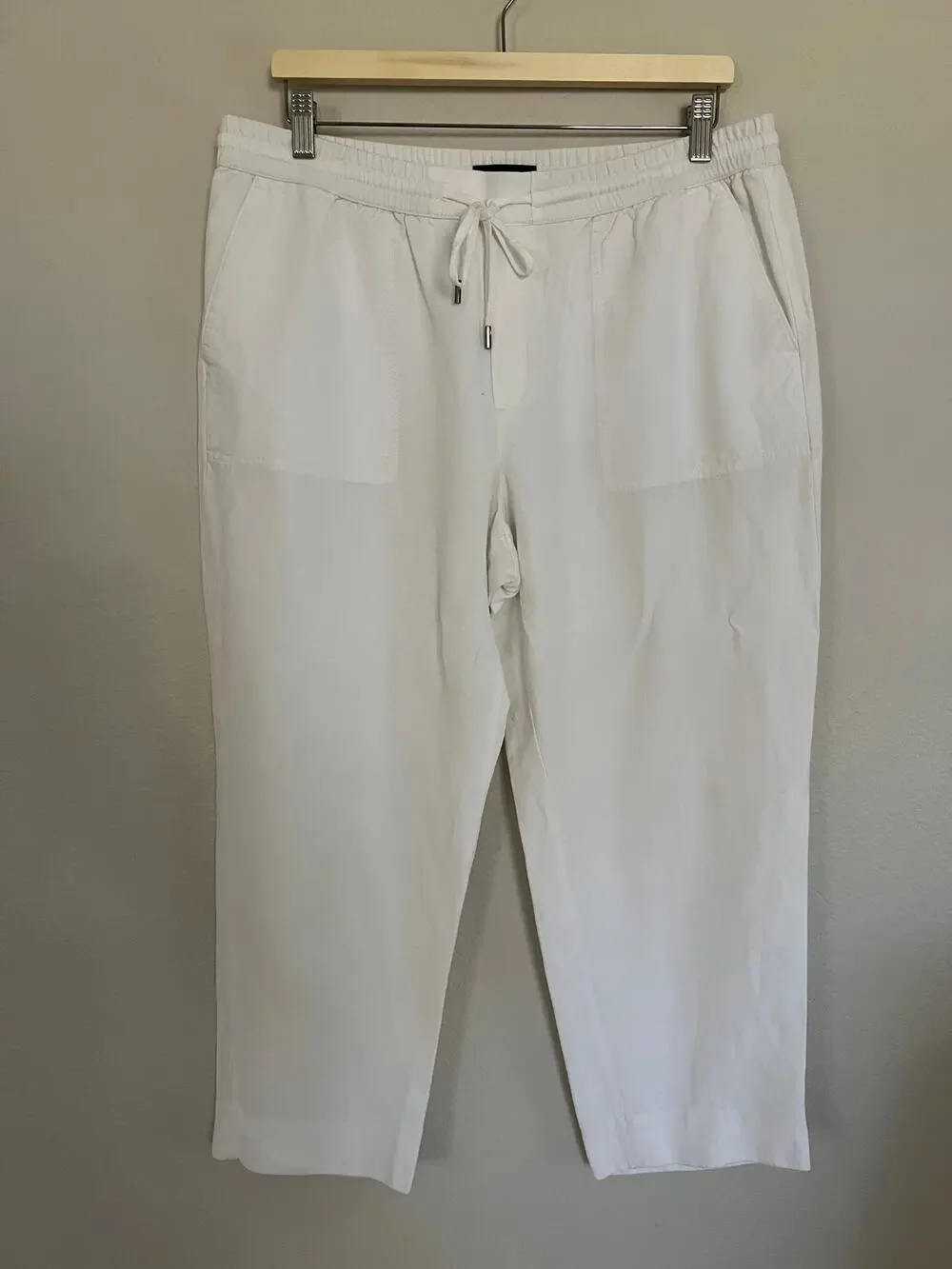 Banana Republic Linen Blend Pants Crisp White Women's Sz Large